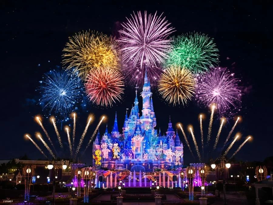 Shanghai Disneyland Castle Fireworks